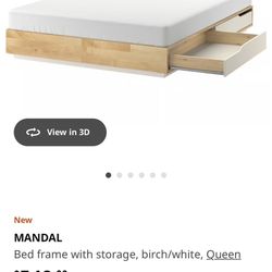 Queen Bed Frame With Storage/ Drawers 