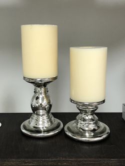 Silver Candle Holder Stick (set of 2)