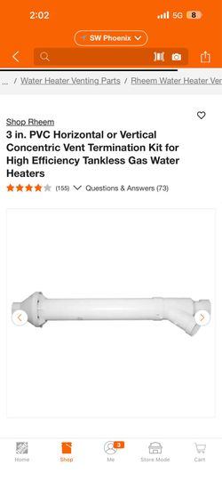 3 in. PVC Horizontal or Vertical Concentric Vent Termination Kit for High Efficiency Tankless Gas Water Heaters