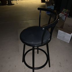 Black Swivel Bar Stool 