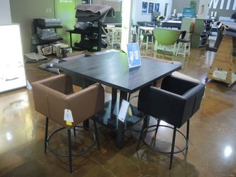 Progressive Maya Square Counter Table - Weathered Pepper (Dark Grey-Brown)
