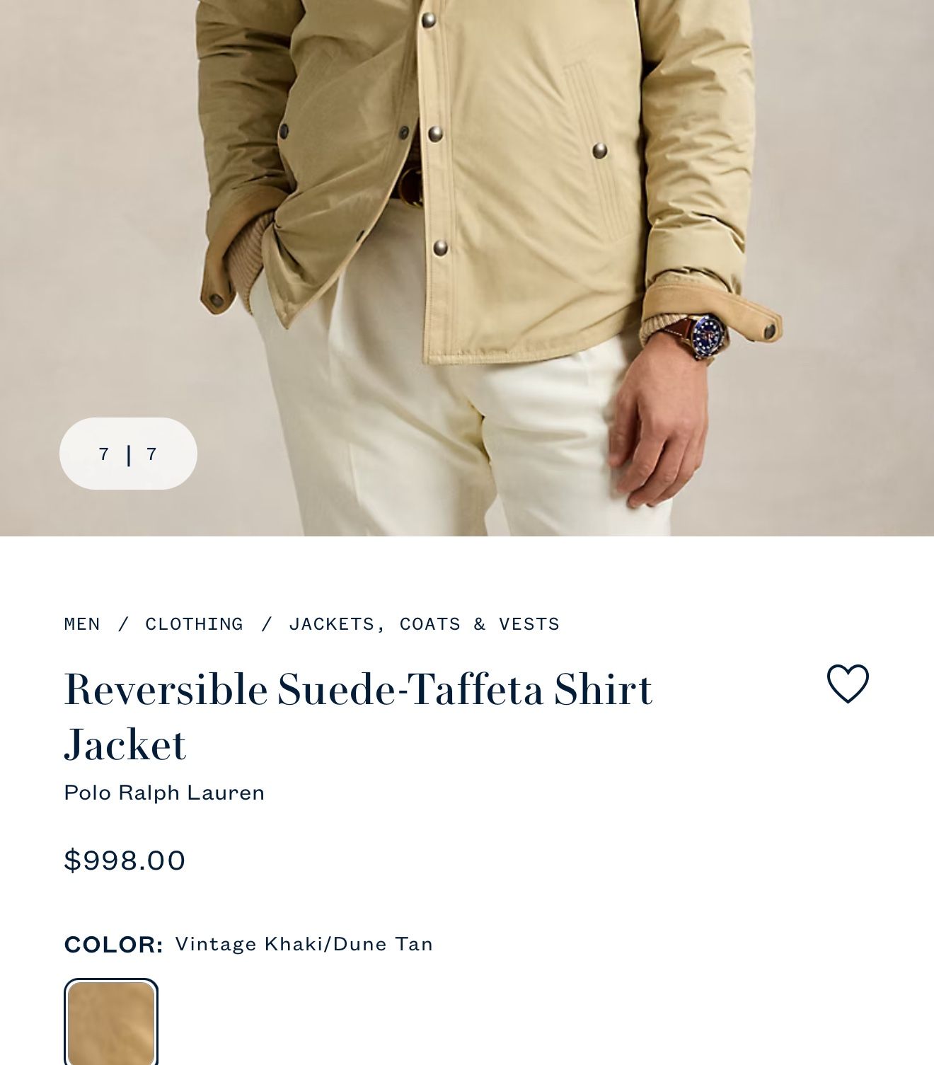 Polo Ralph Lauren Reversible Suede-Taffeta Shirt Jacket