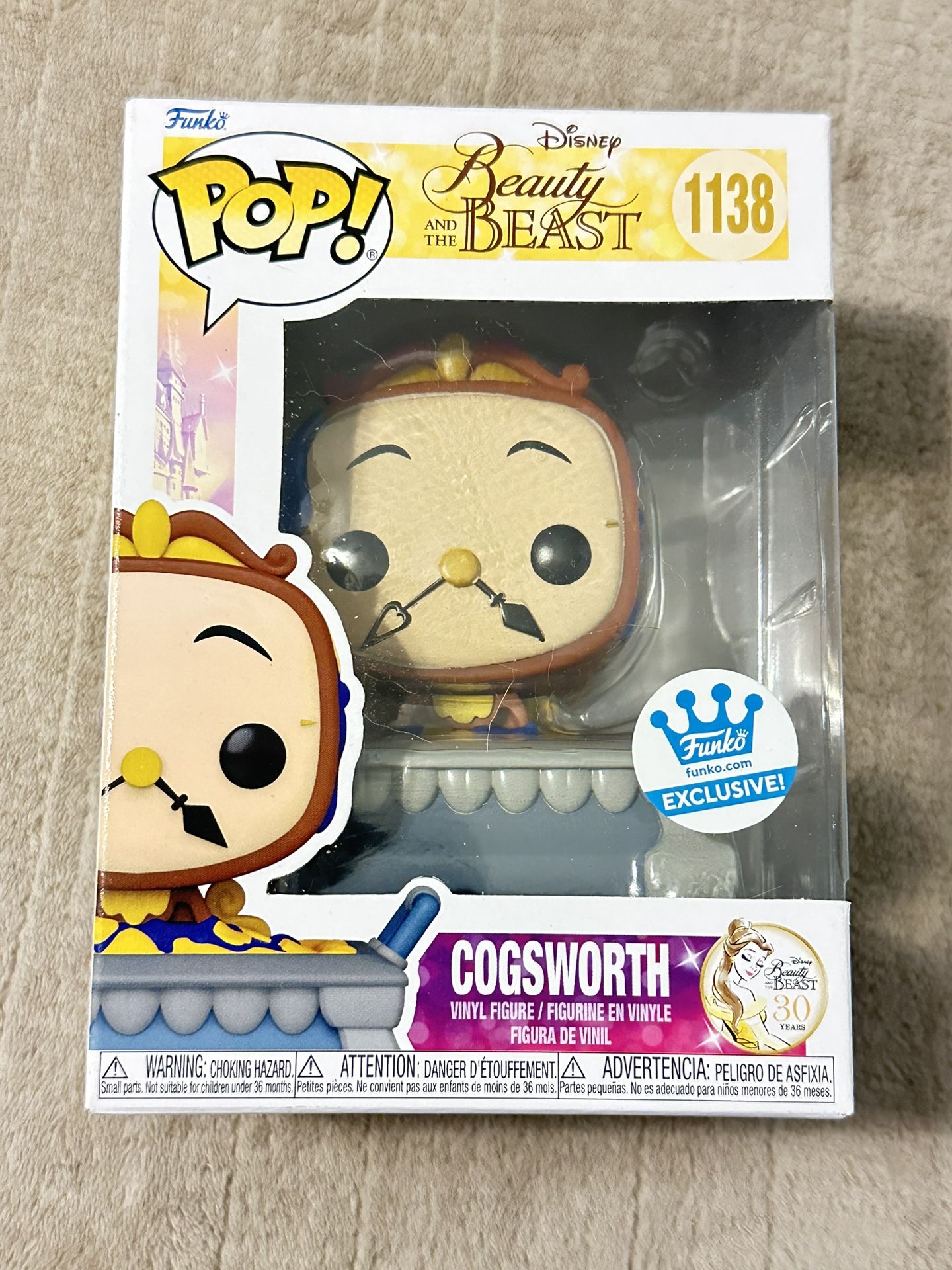 Funko Exclusive Sticker Pop Disney Beauty & the Beast Cogsworth #1138