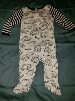 Boys or girls footed dinosaur pajamas