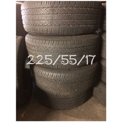 Used tires for sale 225/55/17 $180 all four free installation and balancing