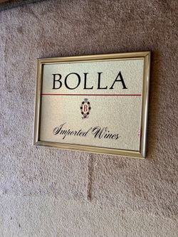 Vintage Bolla Imported Wines Mirrored Advertisement Sign