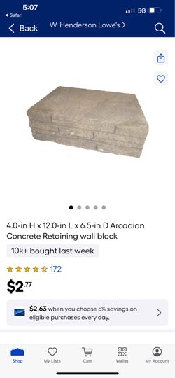 Concrete retaining wall block