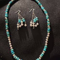 Sterling Silver Set Wirh Kingmen Tourquiose