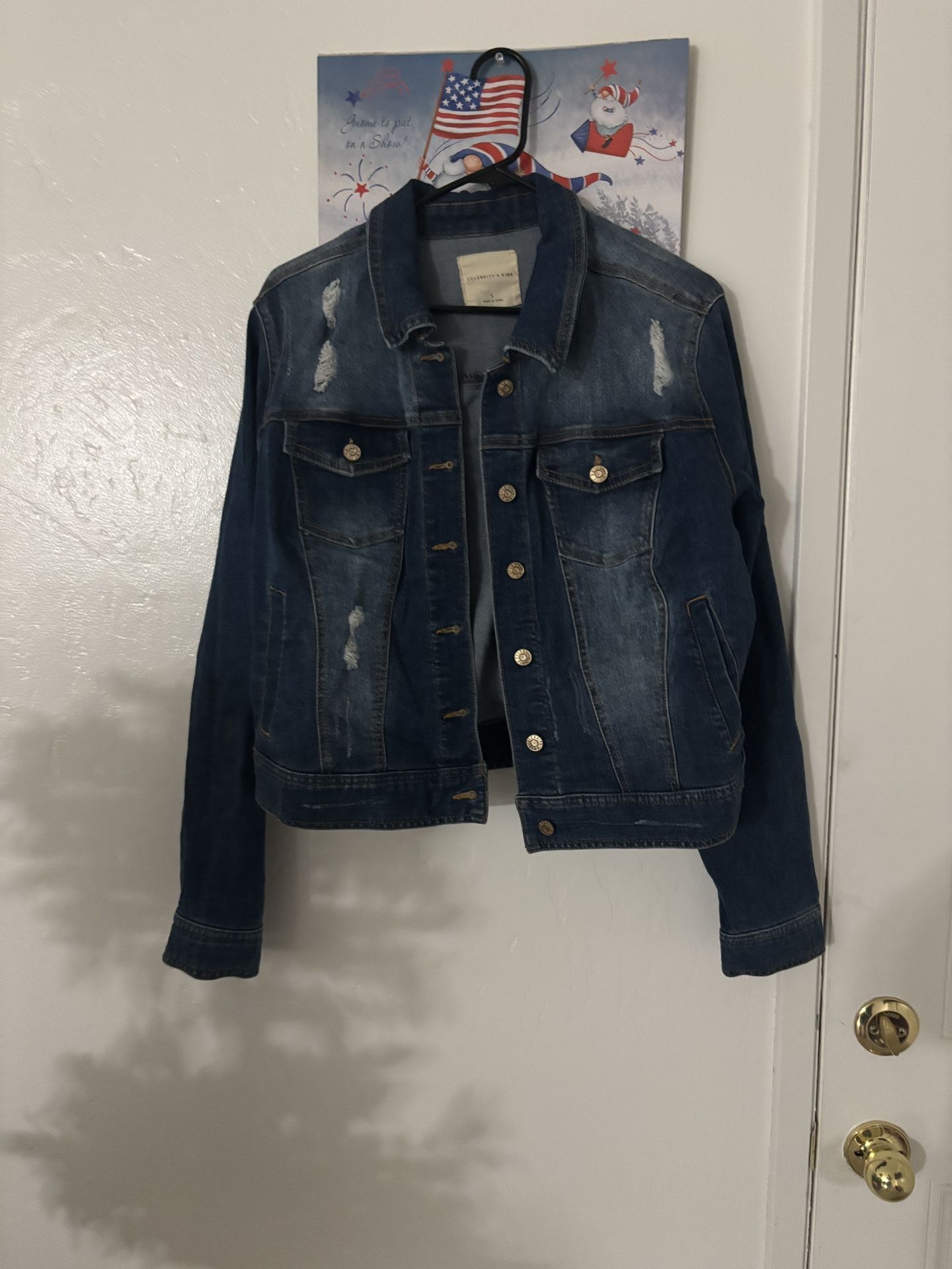 Dark wash jean jacket size L