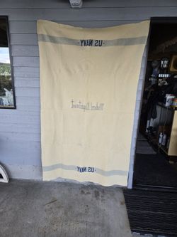 Antique USN  Medical Department signed wool blanket