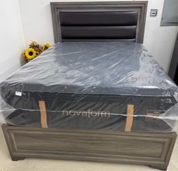 New LED Bed with Queen Mattress Set