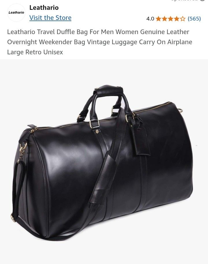 Leathario Travel Duffle Bag For Men Women Genuine Leather Overnight Weekender Bag Vintage Luggage Carry On Airplane Large Retro Unisex.... CHECK OUT M