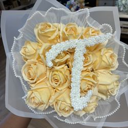 Custom Initial Bouquet 🤍💐