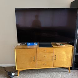 Mid-Century Style TV Stand (yellow wood)