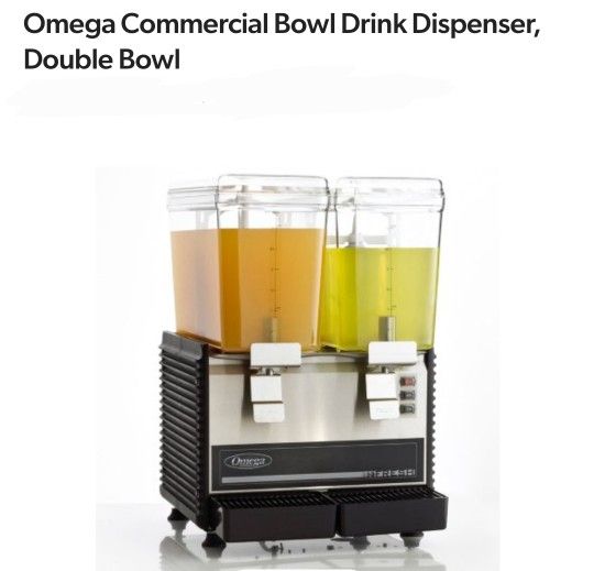 Omega Commercial Bowl Drink Dispenser, Double Bowl