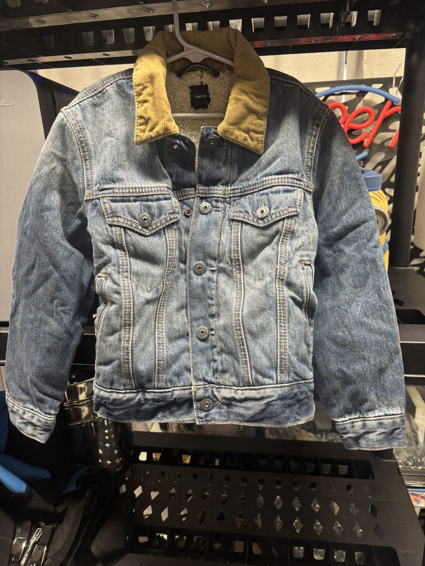 Gap Kids Sherpa Lined Denim Corduroy Coat Jean Jacket Youth Size