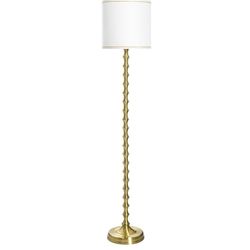 64.5''Gold Floor Lamp, Modern Tall Standing Lamp with Gold Finish and White Lampshade for Living Room, Bedroom, Office, Dining Room, Corner Lighting