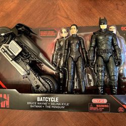 BRAND NEW The Batman Movie Batcycle 4 Figure Set 