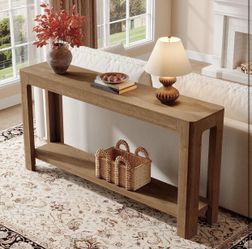 63”Entryway Natural Console Table