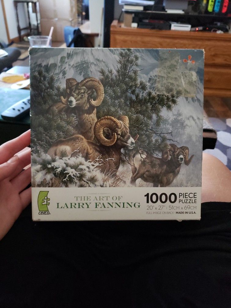 Larry Fanning Puzzle 1000 Pieces Rocky Mountain Big Horn Sheep COMPLETE