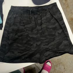Real Essentials Black Camo Shorts 
