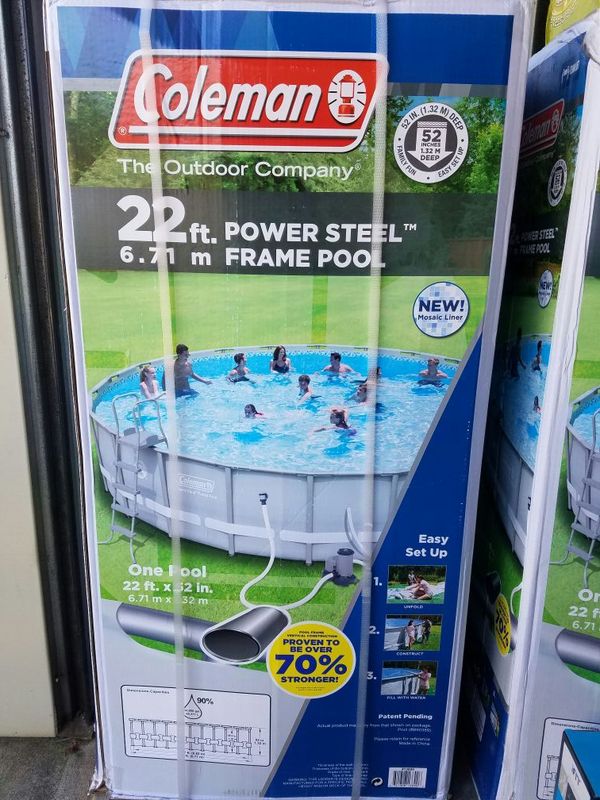 Coleman 22 52 Power Steel Frame Above Ground Swimming Pool Set For 350sold