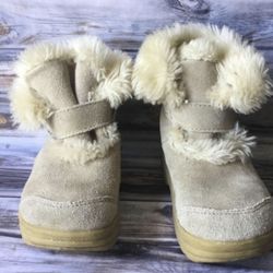 Crater Ridge Ashley Leather Faux Fur Lined Boots little girls size 5 