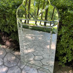 Vintage LaBarge Palladium Beveled Glass Mirror. 25"x 48" (Article 1878B). Made In Italy. 