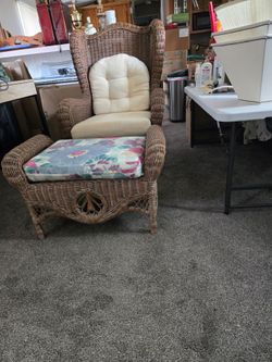 Wicker Chairs and ottoman