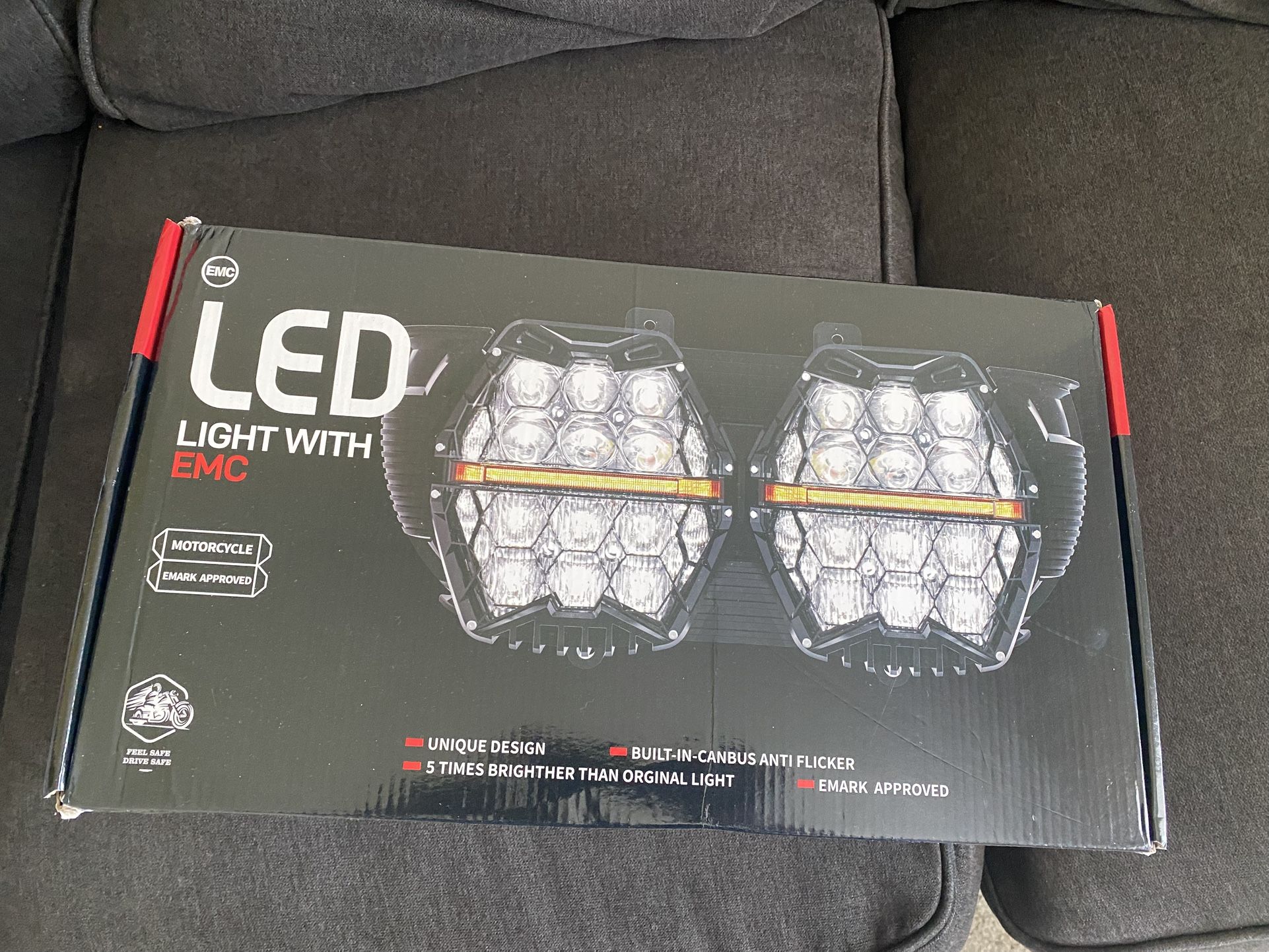 LED Headlight Dual For 2015-2023 Harley Road Glide Clear/Amber Projector Hi/Lo