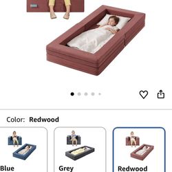 Travel Toddler Bed, 3-in-1 Convertible Sofa Bed for Toddler Portable Floor Beds, Flip Open Sofa Lounger for Girls and Boys, Made with High-Density Foa