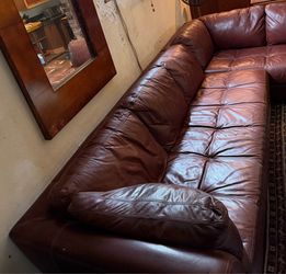 L-shaped leather sofa