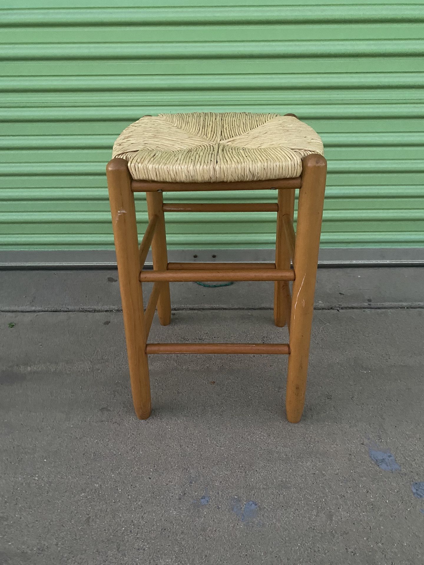 Inspired Oak Dining Height Stool with Rush Seat
