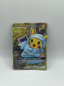Non TCG Pokemon Pikachu & Gengar Gx Tag Team Fan Art Card