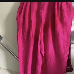 100% Silk Pants With Side Pockets Size 16