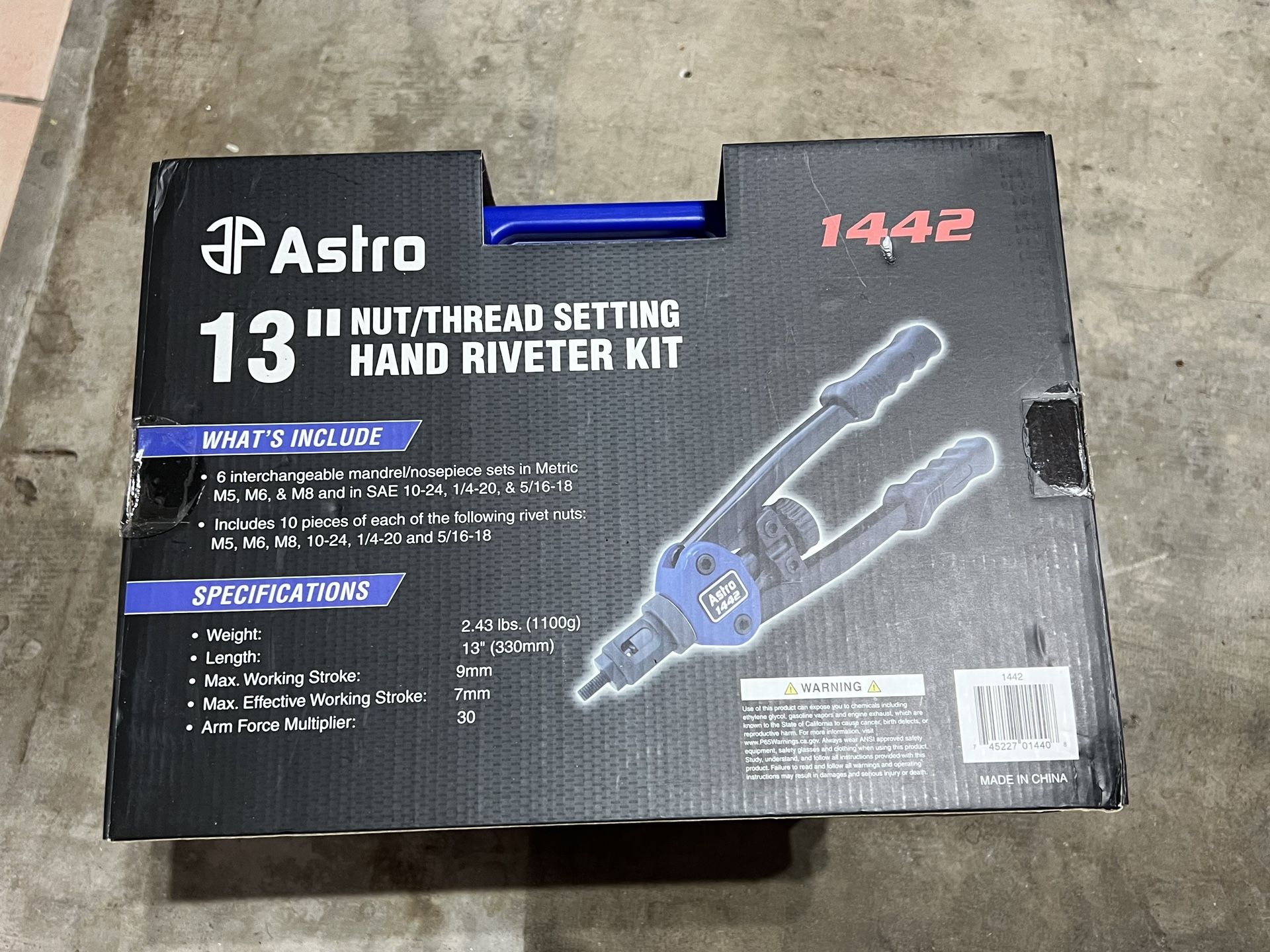 Astro 13” Nut/Thread Setting Hand Riveter Kit