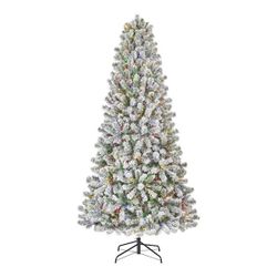NEW Christmas LED 7.5FT Changing Color Flocked Tree