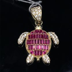 14KT Yellow Gold CZ Turtle Pendant 2.80g 182599/7