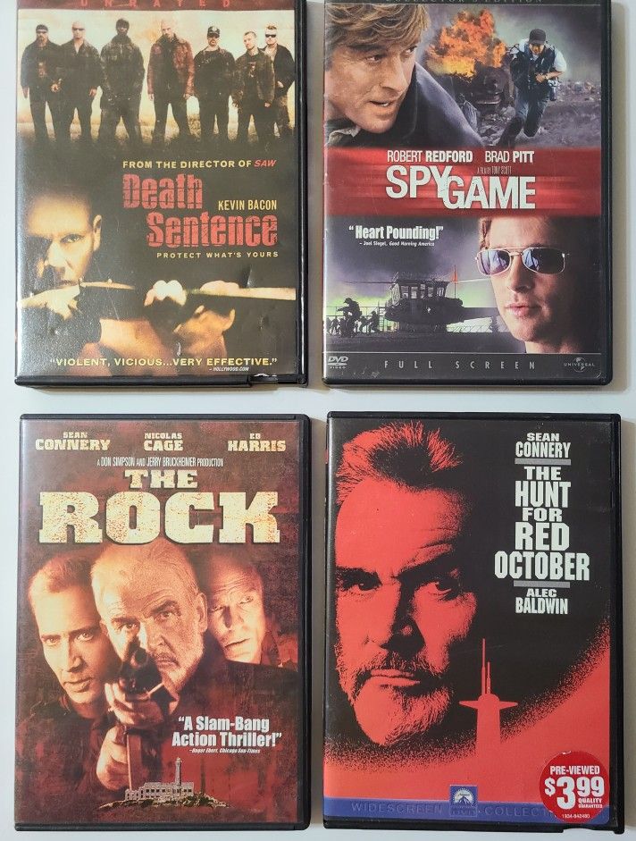 FOUR DVD MOVIES - ACTION, THRILLER..$1.00 EACH