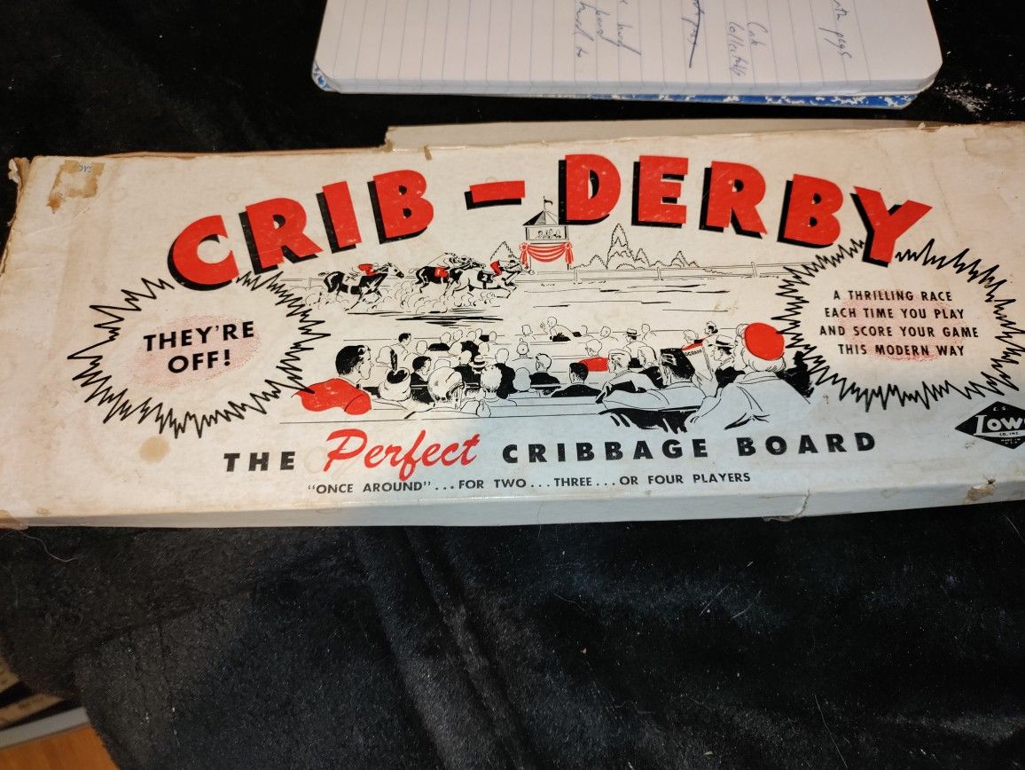 Rare Hard To Find Vintage Crib - Derby By Lowe Hard Plastic Perfect Cribbage Board