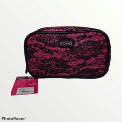 SOHO New York Makeup Bag Hot Pink Black Lace