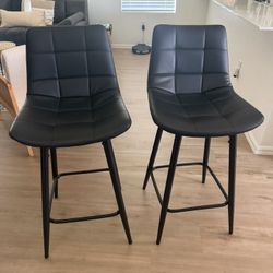 Set of 2 Modern Counter Height Bar Stools 