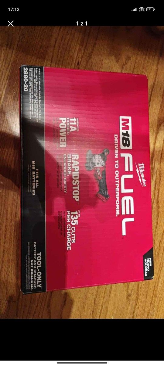 2880-20 Milwaukee Fuel Grinder New N