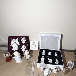 Christmas Figurines & Ornaments Lot - Angels, Precious Moments, Hour of Power Set