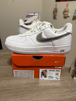 Size 8 - Nike Air Force 1 Low Color of the Month White Metallic Silver with box