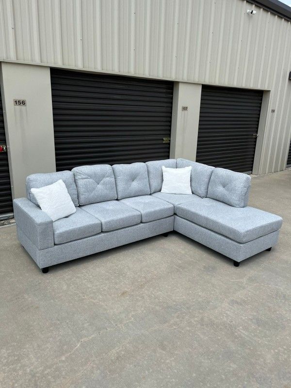 Brand New Grey/Black L Shape Sectional Sofa | Cash On Delivery 🚚