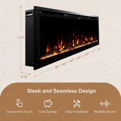 Modern Amber Multi Color Fireplace 