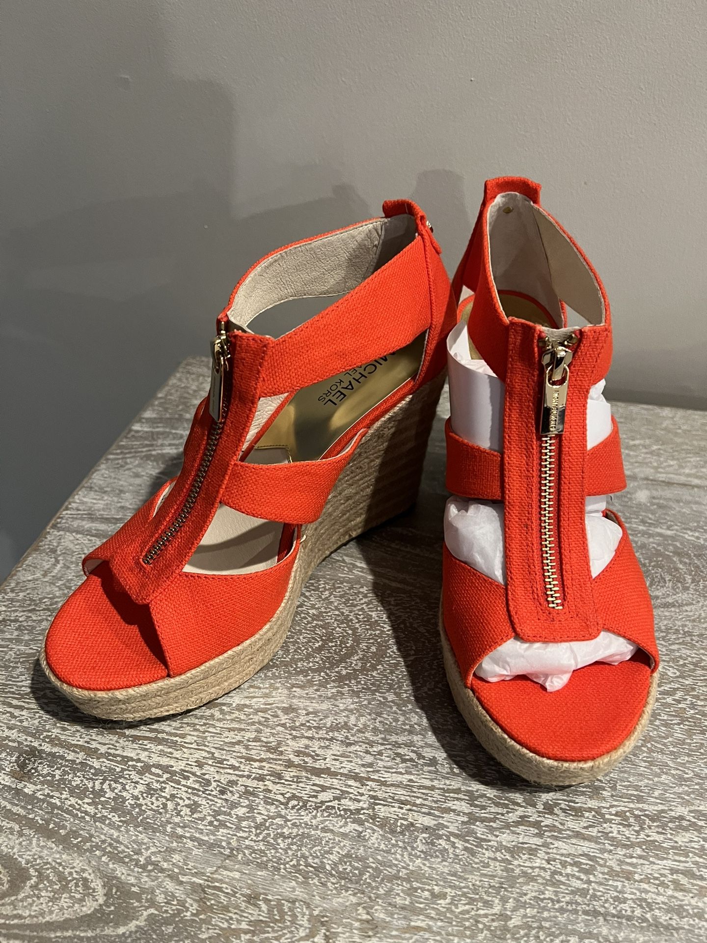 Michael Kors Damita Berkley Platform Wedge Espadrille Sandal Sz