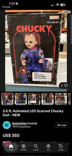 3.5 ft. Animated LED Scarred Chucky Doll - NEW