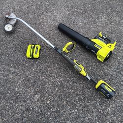 Ryobi 40volt Leaf Blower 4.0bat Excellent - Grass Edger 4.0bat Good &Charge. For Pick Up Fremont Sea. No Low Ball/Trades Please. Yes I Have It Please 